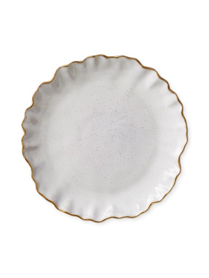 Ruffled Gold Rim Salad Plates, Set Of 4