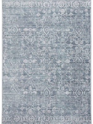 Feizy Cecily Luxury Distressed Ornamental Rug - Teal Blue & Gray Mist - Available In 7 Sizes