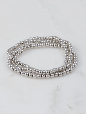 Bella Trois Bracelet Set, Rhodium