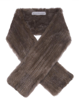 The Flare Knitted Sable Scarf In Natural