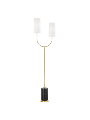 Vesper 2 Light Marble Floor Lamp