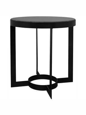 Noir Parker Marble Side Table - Matte Black