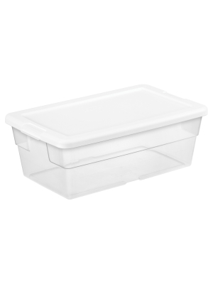 Sterilite 6qt Clear Storage Box White Lid