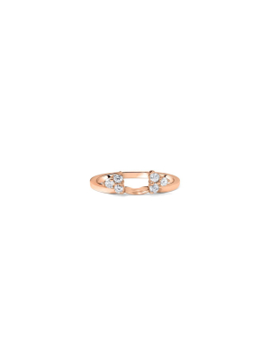 Pompeii3 1/4ct Diamond Guard Ring Enhancer Wedding Band 14k Rose Gold