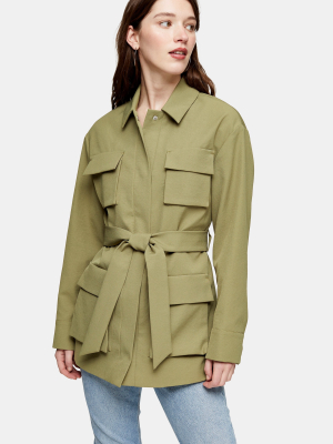 Khaki Utility Shacket