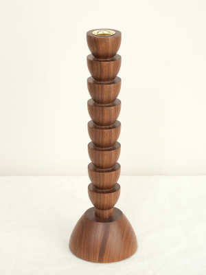 Albert Candle Holder In Walnut