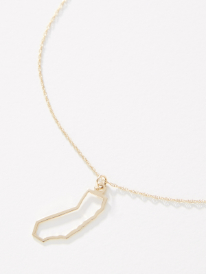 Maya Brenner 14k Gold State Pendant Necklace