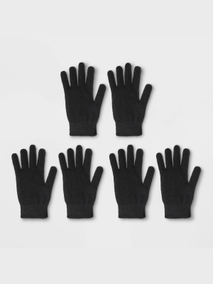 Women's 3pk Magic Gloves - Wild Fable™ Black One Size