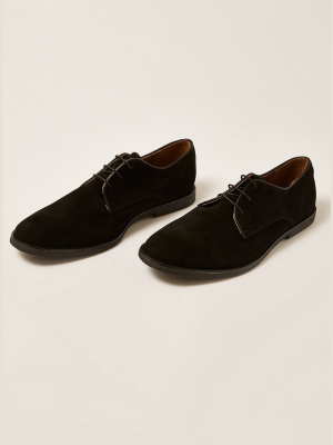 Black Faux Suede Spark Desert Shoes