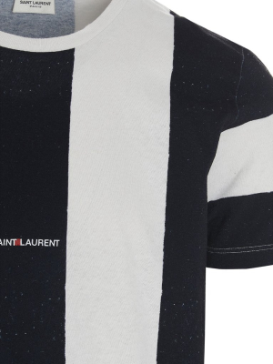 Saint Laurent Striped Logo T-shirt