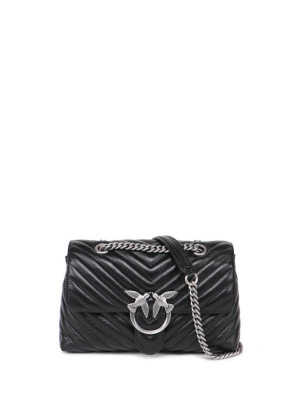 Pinko Logo Plaque Quilted Shoulder Bag