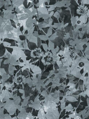 Wildflower Shadows Peel & Stick Wallpaper In Black And Grey By Roommates For York Wallcoverings