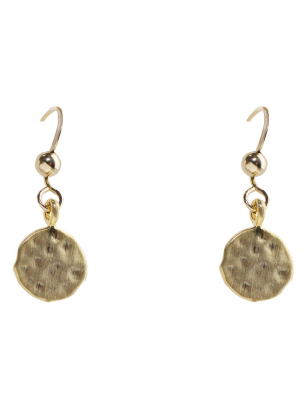 Hammered Disc Drops Earrings