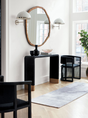 Tyler Leather Console Table With Stitch Detail