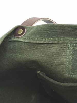 Waxed Canvas Market Tote, Olive