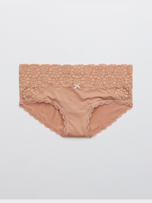 Aerie Sugar Cookie Lace Shine Boybrief Underwear