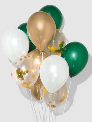 Forest Green Confetti Balloon Bunch