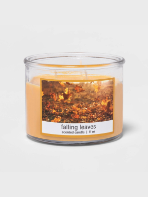 11oz Glass Jar 3-wick Falling Leaves Candle