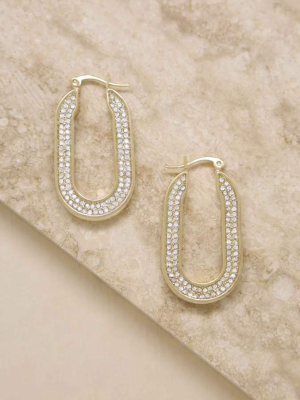 Crystal Spotlight 18k Gold Plated Hoops