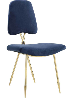 Palmer Upholstered Velvet Side Chair Navy