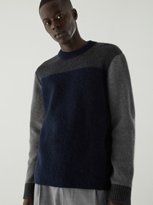 Colour Block Heavy Gauge Knitted Jumper