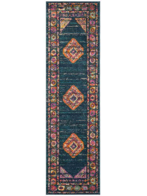 Madison Blue/fuchsia Runner Rug