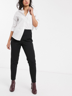 Y.a.s Tailored Pants With Elasticated Waist In Black