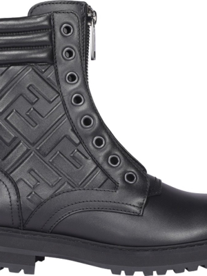 Fendi Ff Motif Embossed Boots