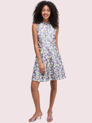 Floral Jacquard Fit-and-flare Dress