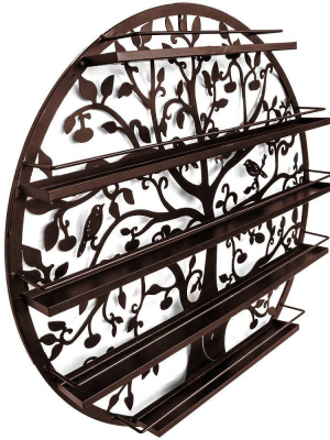 Sorbus 5 Tier Wall Mounted Nail Polish Rack Holder Wall Art Display Bronze