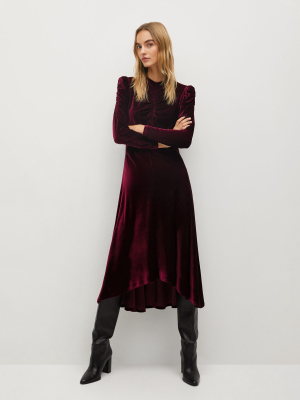 Asymmetric Velvet Dress