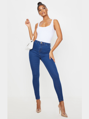 Mid Wash Basic High Waisted Disco Skinny