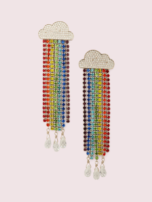 Into The Sky Rainbow Fringe Linear Earrings