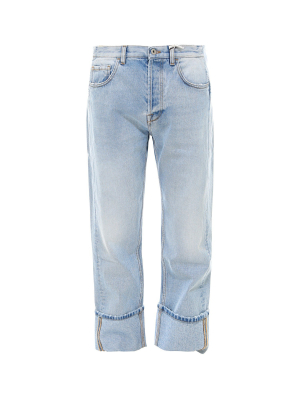 Valentino Vlogo Straight-leg Cuffed Jeans