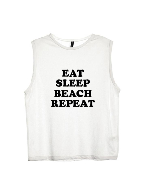 Eat Sleep Beach Repeat [women's Muscle Tank]