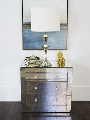 Alicia 3 Drawer Chest, Beveled Mirror