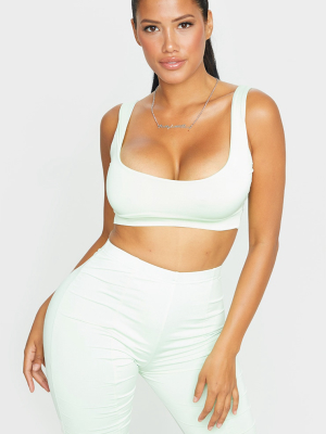 Shape Mint Slinky Scoop Neck Band Detail Crop Top