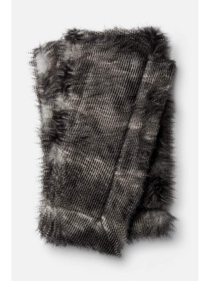 Zora Fur Throw, Black/grey