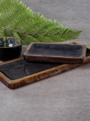 Desert Oasis Mango Wood Tray In Sedona Gray