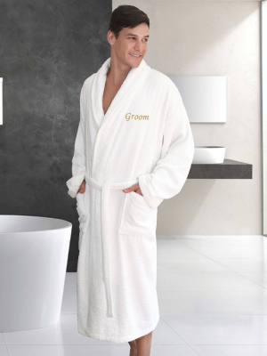 Groom Bathrobe White - Linum Home Textiles