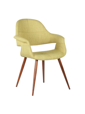 Livingston Mid-century Dining Chair Walnut/green - Armen Living