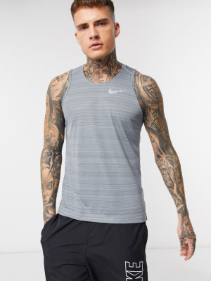 Nike Running Miler Tank In Gray