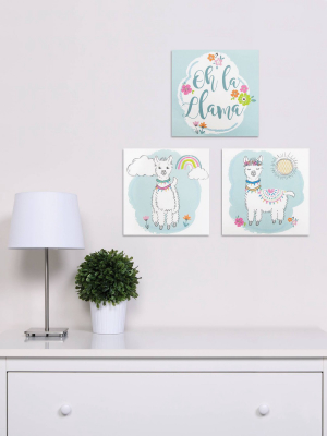 3pc Oh La Llama Canvas Wall Art Set - Trend Lab