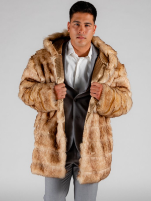 The Chicago Showbiz | Brown Faux Fur Coat