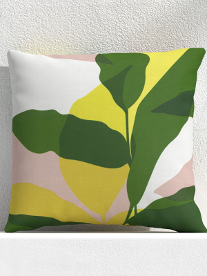 Overlapping Leaf Cactus 20" Outdoor Pillow