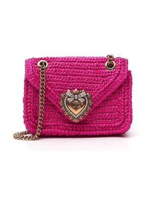 Dolce & Gabbana Devotion Woven Shoulder Bag