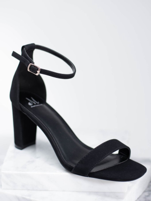The Night Is Young Black Strappy Heels