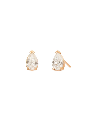 Diamond Pear Shaped Studs - Rose Gold