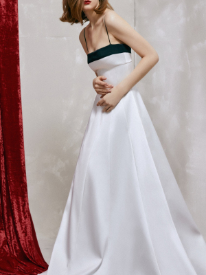 Two-tone Satin A-line Gown