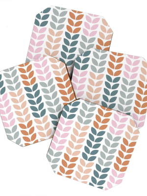 4pk June Journal Autumn Leaves Coasters - Society6